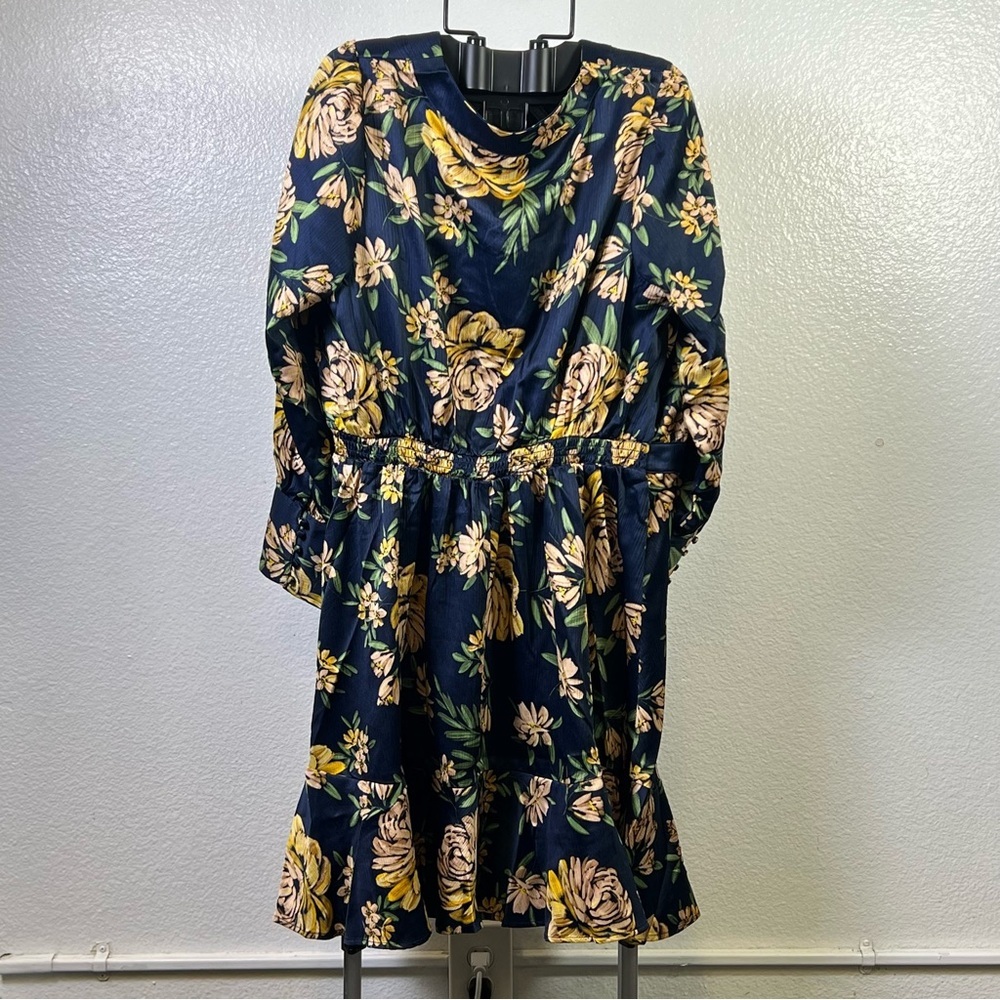 Jessica Simpson Blue A-line Long Sleeve Wrap Dress - Picture 7 of 9